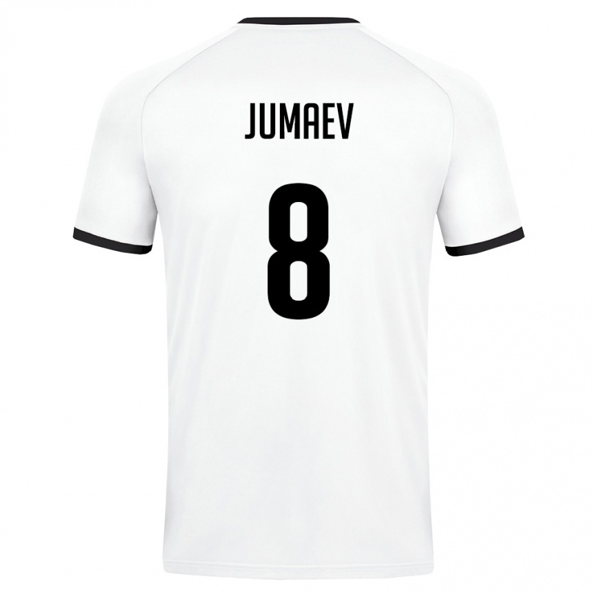 נשים כדורגל אוזבקיסטן Asilbek Jumaev #8 לבן ירוק כהה הרחק ג'רזי 26-28