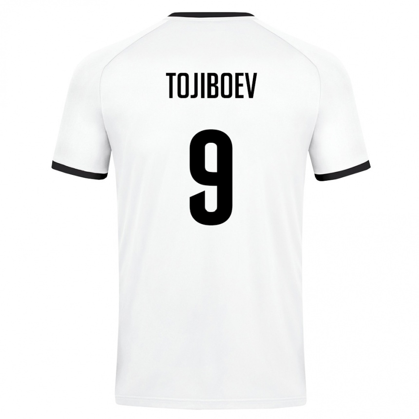 נשים כדורגל אוזבקיסטן Diyorbek Tojiboev #9 לבן ירוק כהה הרחק ג'רזי 26-28