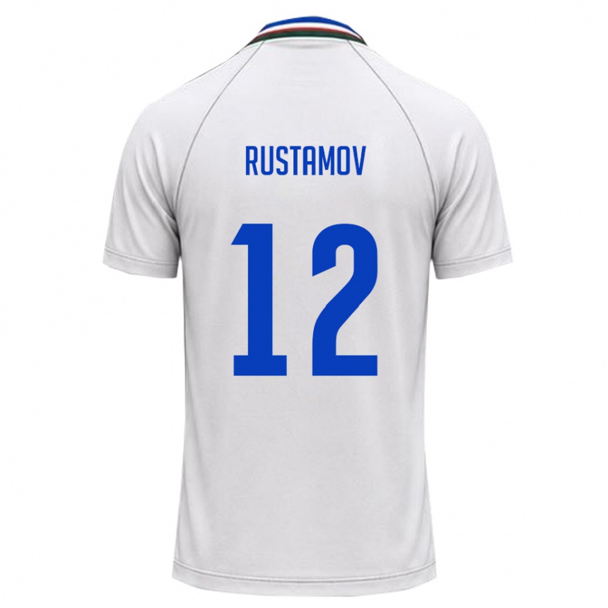 נשים כדורגל אוזבקיסטן Umar Rustamov #12 לבן ירוק כהה הרחק ג'רזי 26-28