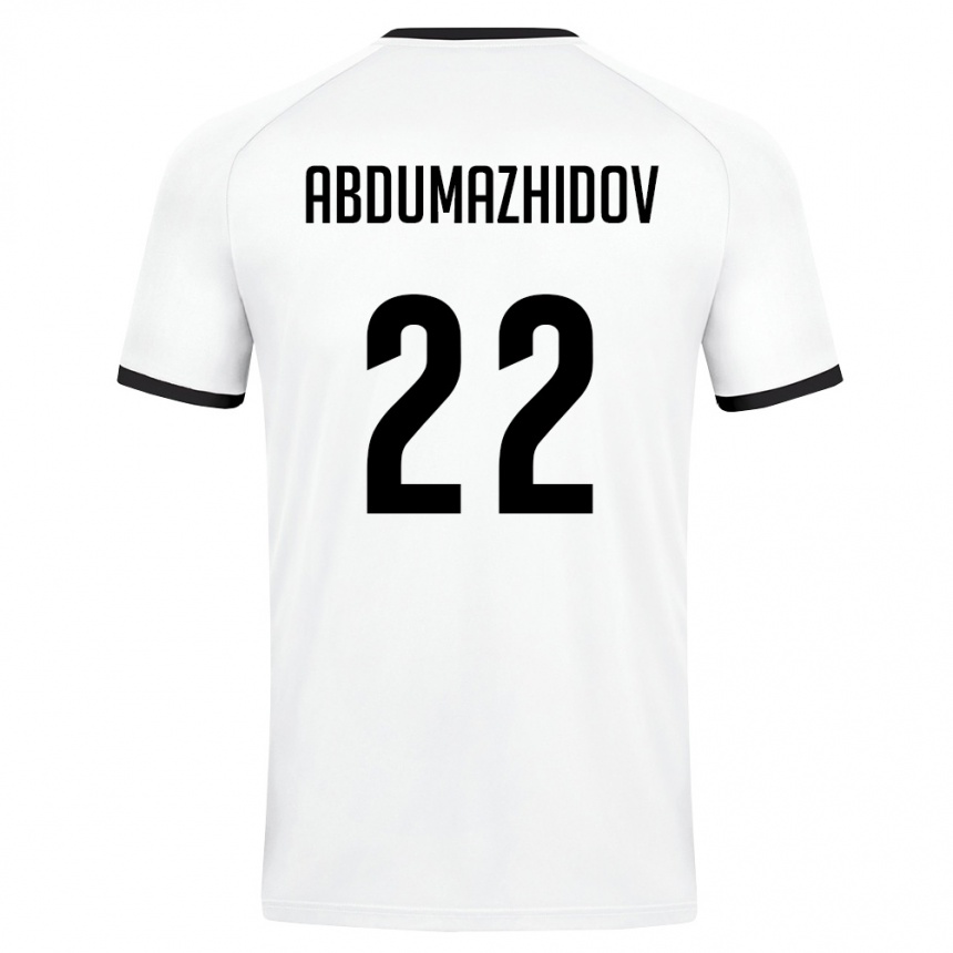נשים כדורגל אוזבקיסטן Mukhammadrasul Abdumazhidov #22 לבן ירוק כהה הרחק ג'רזי 26-28