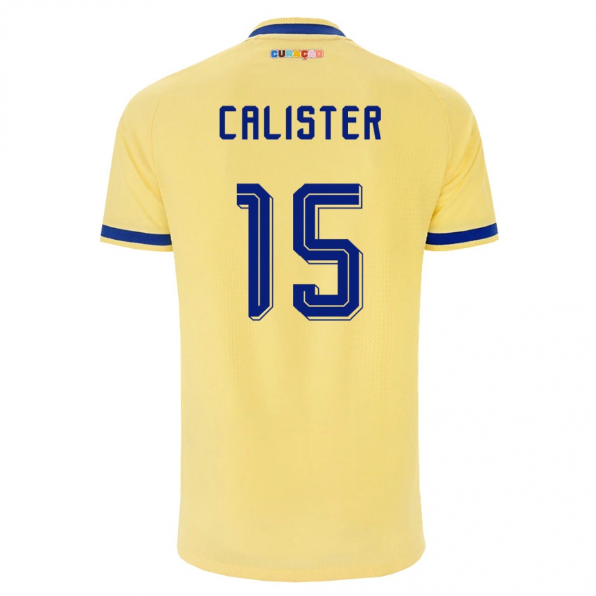 נשים כדורגל קוראסאו Noah Calister #15 צהוב כהה ורוד הרחק ג'רזי 26-28