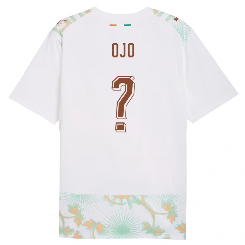 נשים כדורגל חוף השנהב Ashiraf Ojo #0 לבן כתום ירוק הרחק ג'רזי 26-28