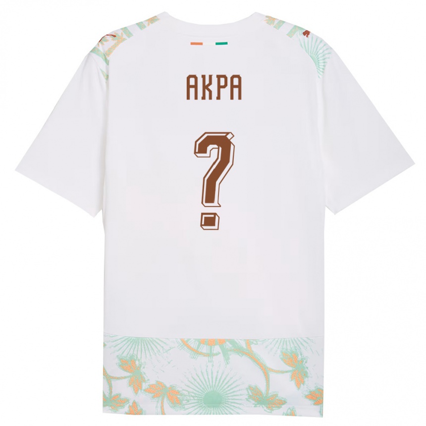 נשים כדורגל חוף השנהב קלמנט אקפה #0 לבן כתום ירוק הרחק ג'רזי 26-28