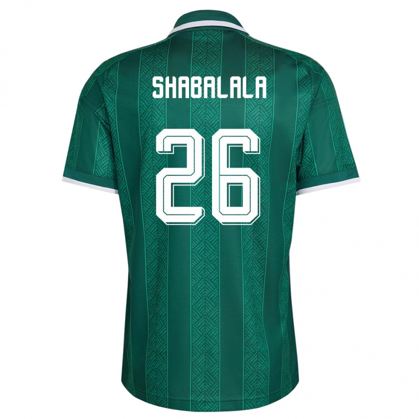 נשים כדורגל דרום אפריקה Mduduzi Shabalala #26 ירוק לבן זהב הרחק ג'רזי 26-28