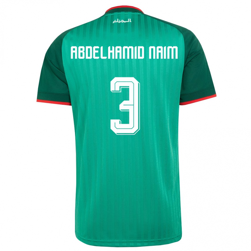נשים כדורגל אלג'יריה Issam Abdelhamid Naim #3 ירוק אדום לבן הרחק ג'רזי 26-28