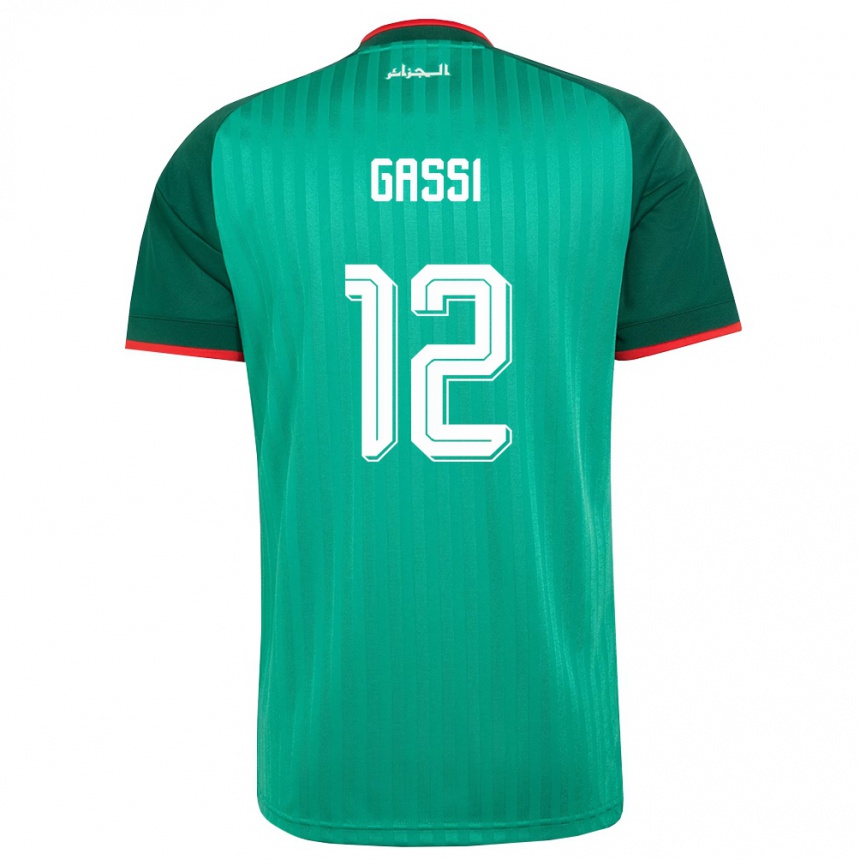 נשים כדורגל אלג'יריה Yakoub Gassi #12 ירוק אדום לבן הרחק ג'רזי 26-28