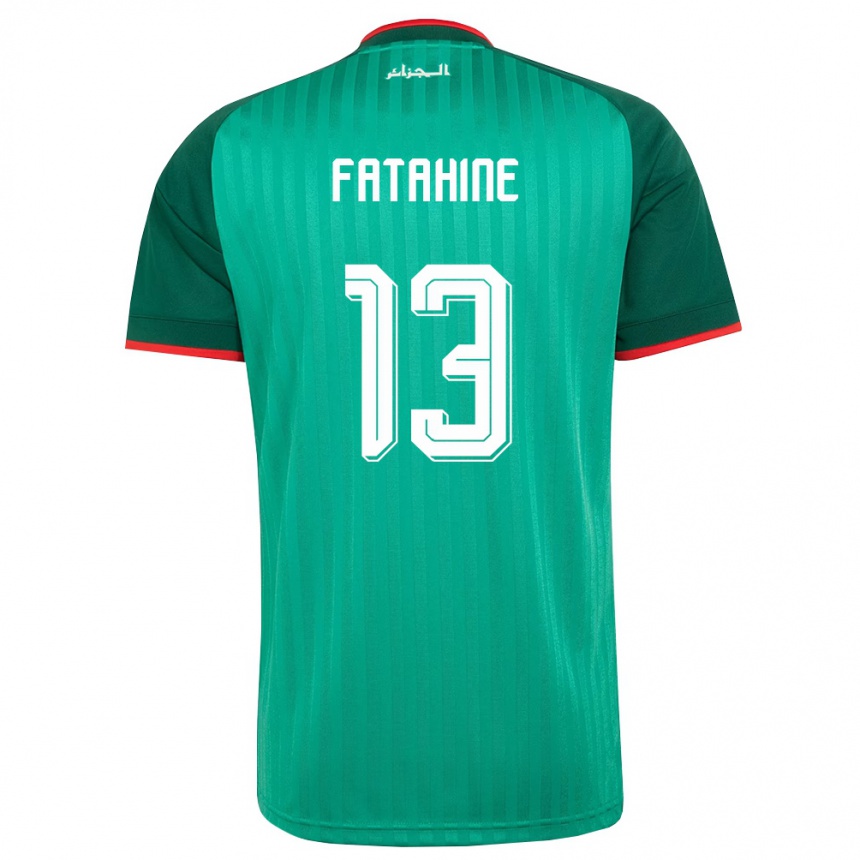 נשים כדורגל אלג'יריה Anis Fatahine #13 ירוק אדום לבן הרחק ג'רזי 26-28