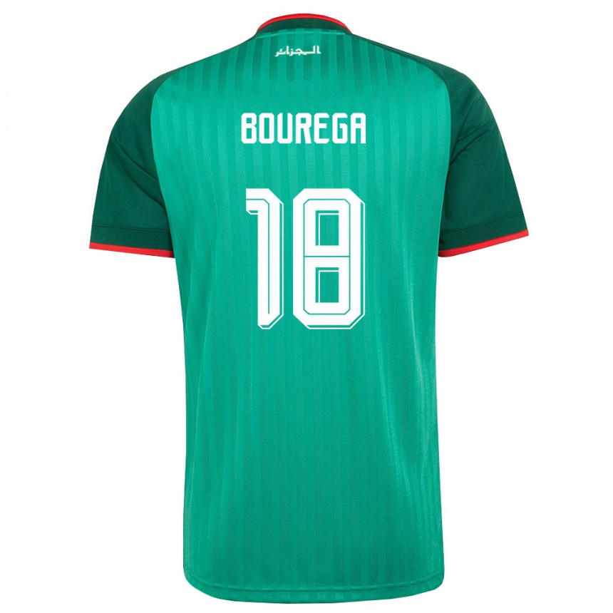 נשים כדורגל אלג'יריה Ilyas Bourega #18 ירוק אדום לבן הרחק ג'רזי 26-28