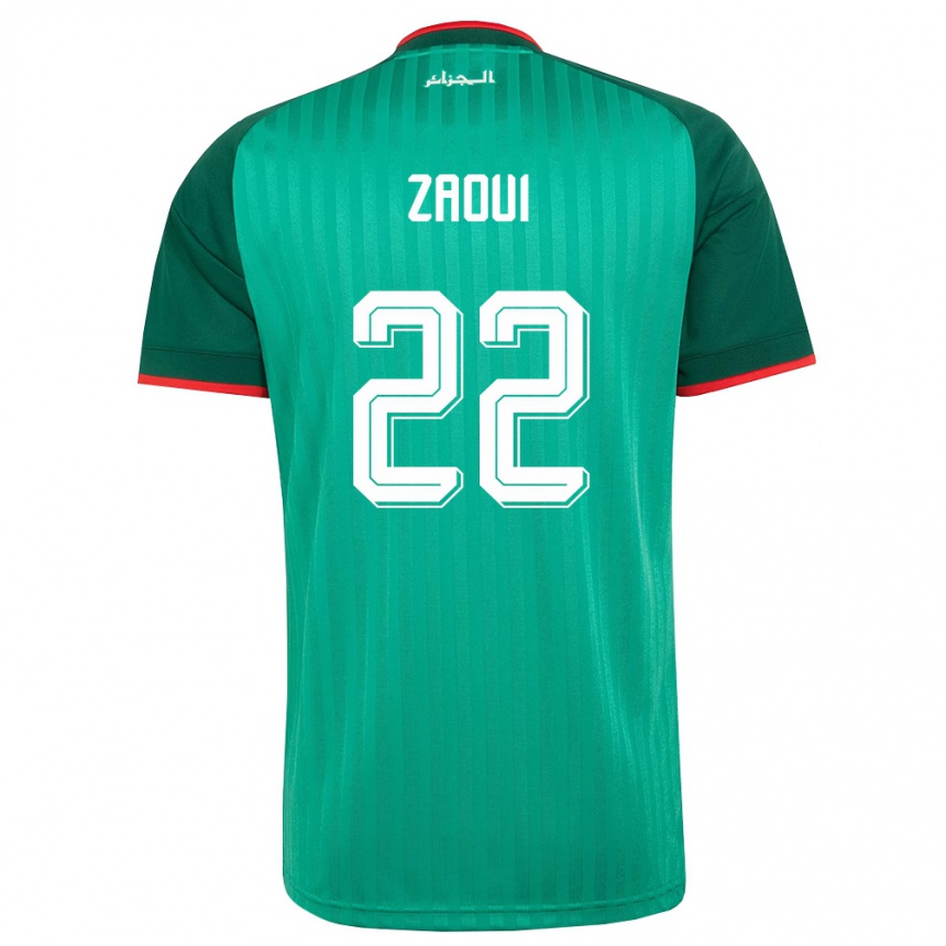 נשים כדורגל אלג'יריה Abderrahmane Zaoui #22 ירוק אדום לבן הרחק ג'רזי 26-28