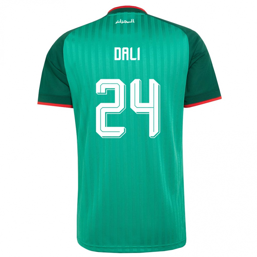 נשים כדורגל אלג'יריה Rayene Dali #24 ירוק אדום לבן הרחק ג'רזי 26-28