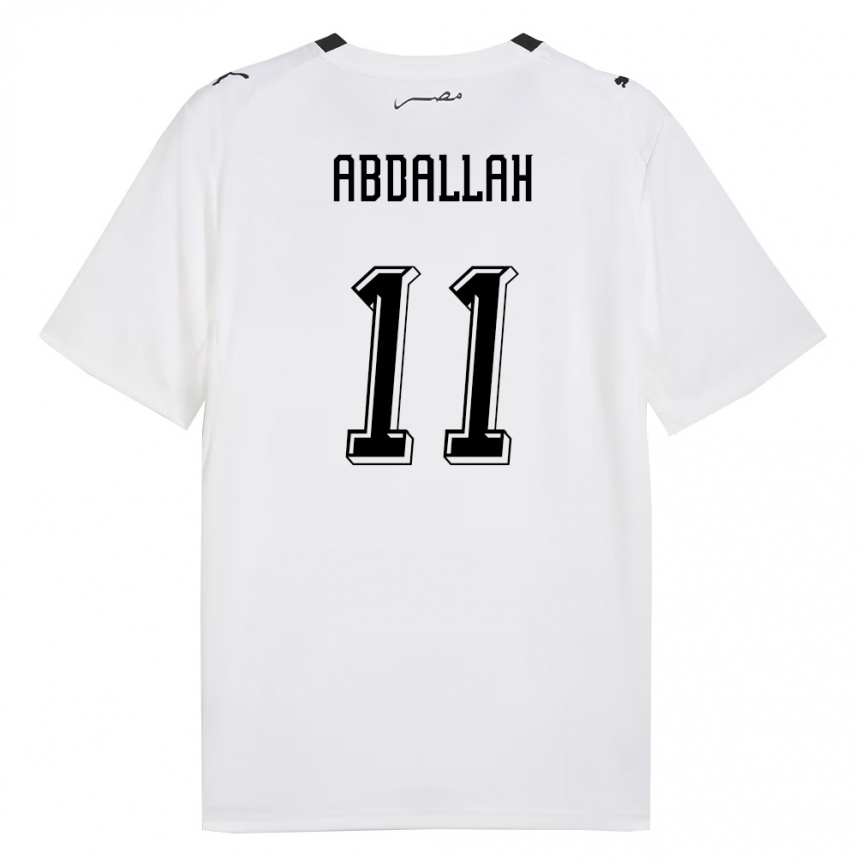 נשים כדורגל מצרים Hamed Abdallah #11 לבן אפור שחור הרחק ג'רזי 26-28