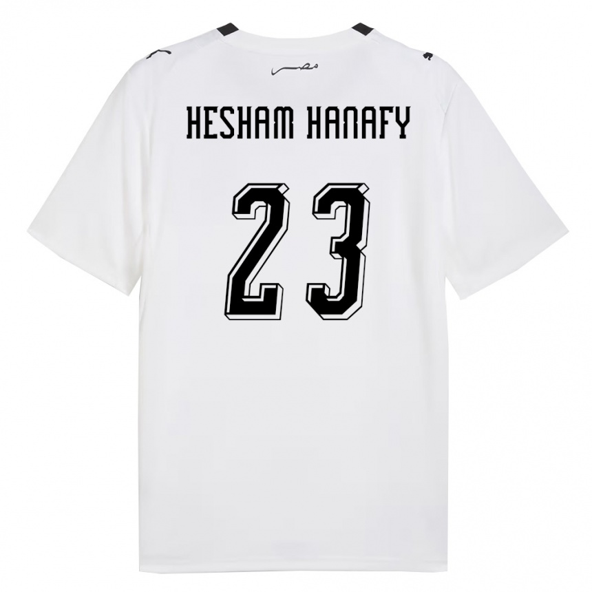 נשים כדורגל מצרים Yassin Hesham Hanafy #23 לבן אפור שחור הרחק ג'רזי 26-28