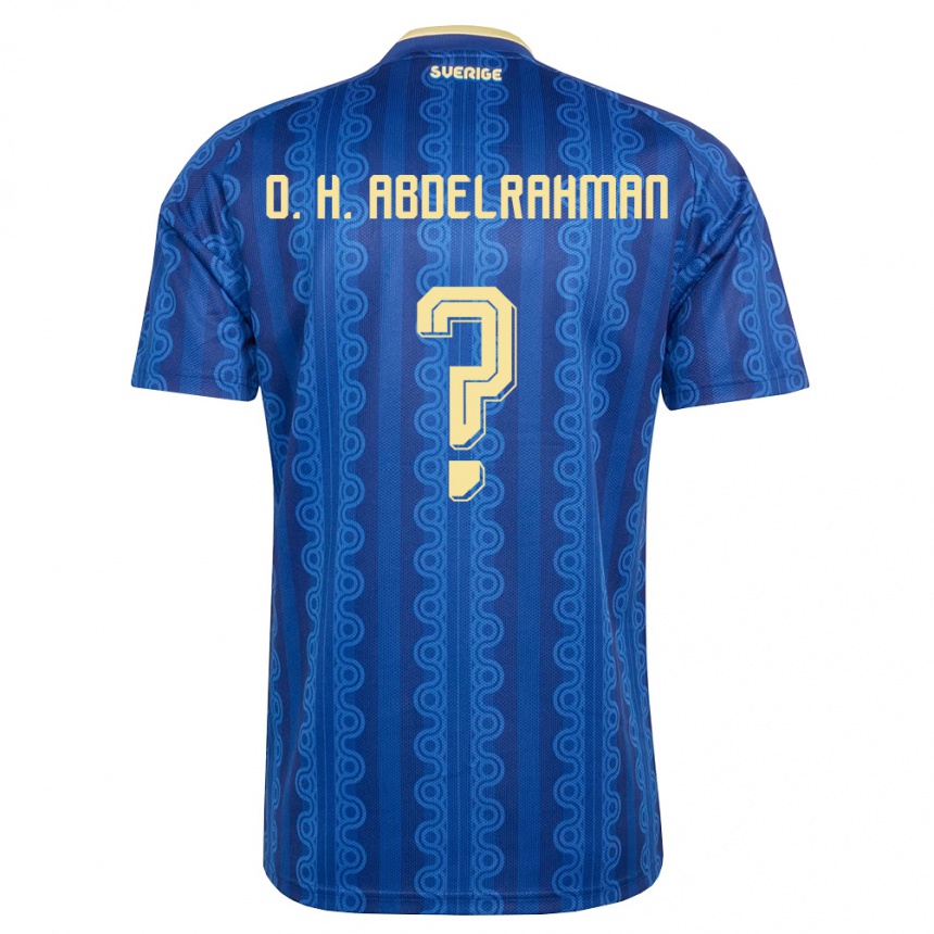 נשים כדורגל שוודיה Osman Haroun Abdelrahman #0 כחול כהה צהוב הרחק ג'רזי 26-28