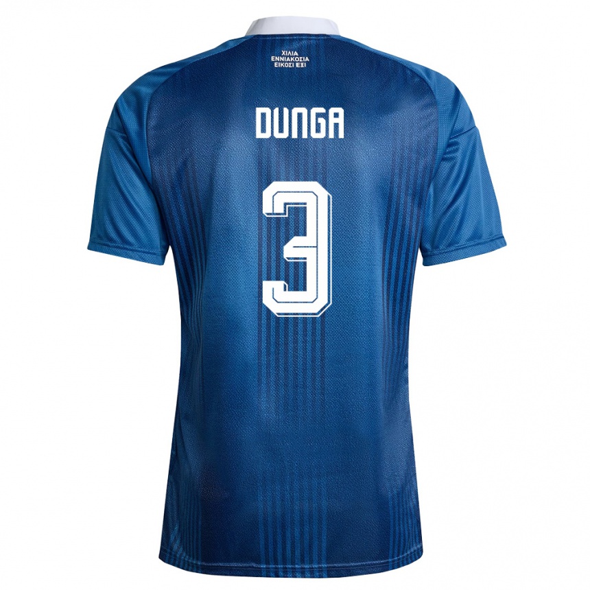 נשים כדורגל יוון Bedri Dunga #3 כהה כחול לבן הרחק ג'רזי 26-28