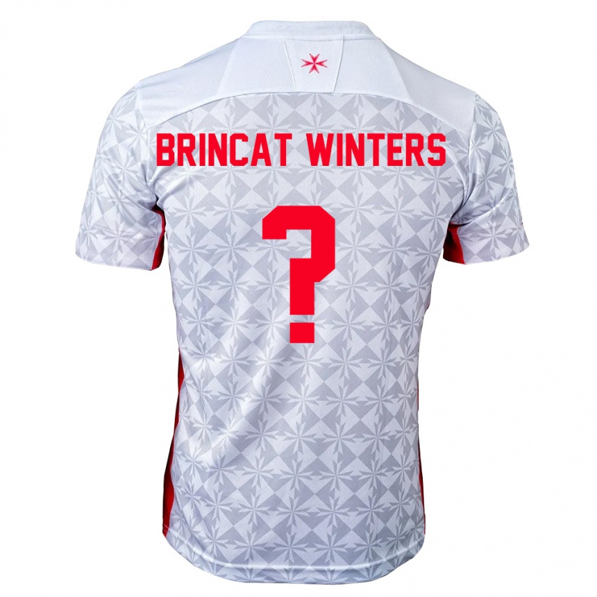 נשים כדורגל מלטה Ethan Brincat Winters #0 אפור לבן אדום הרחק ג'רזי 26-28