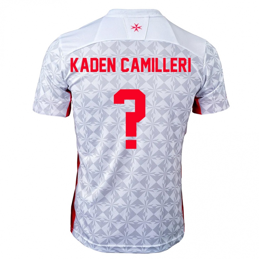נשים כדורגל מלטה Kaden Camilleri #0 אפור לבן אדום הרחק ג'רזי 26-28