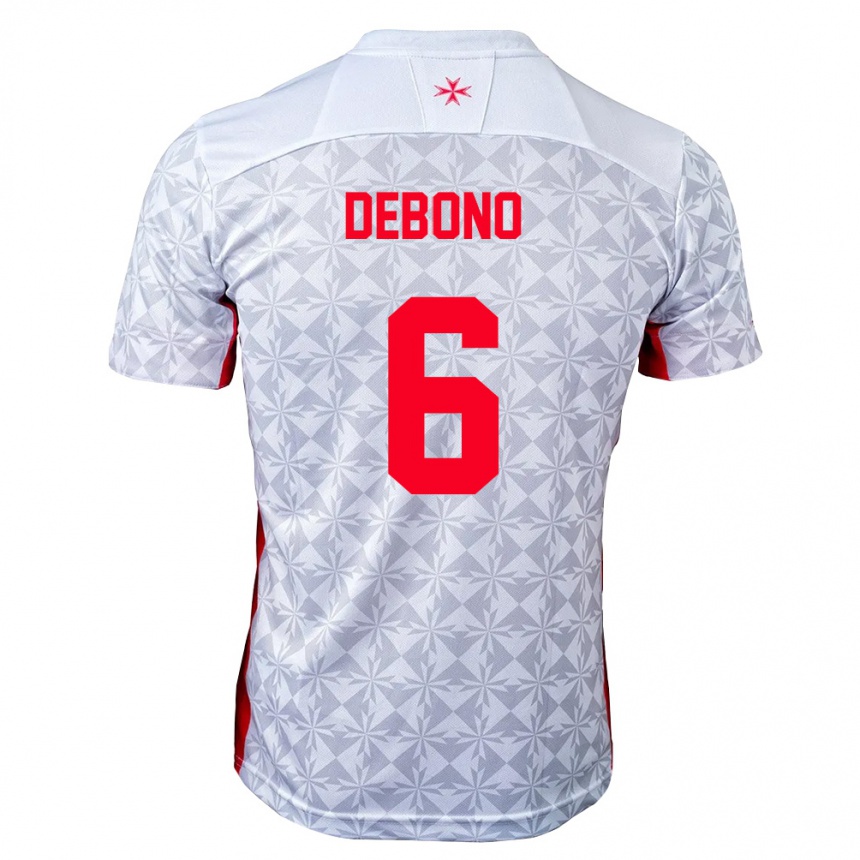 נשים כדורגל מלטה Ryan Debono #6 אפור לבן אדום הרחק ג'רזי 26-28