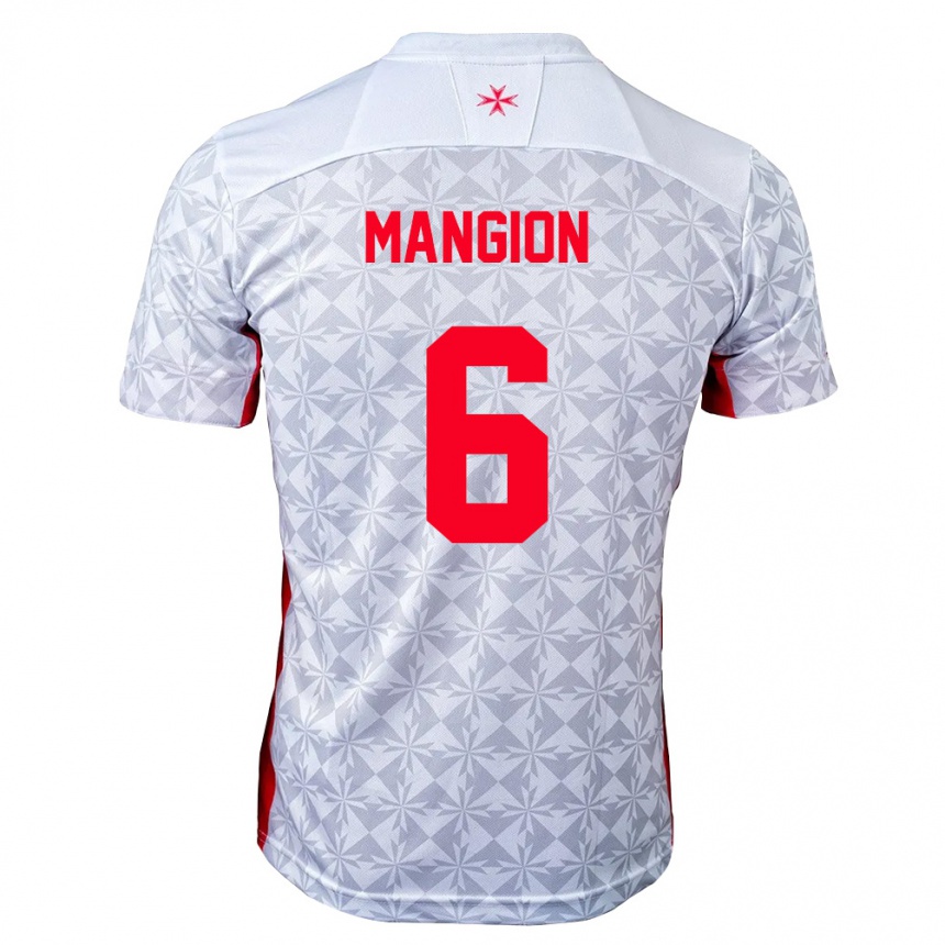 נשים כדורגל מלטה Matteo Mangion #6 אפור לבן אדום הרחק ג'רזי 26-28