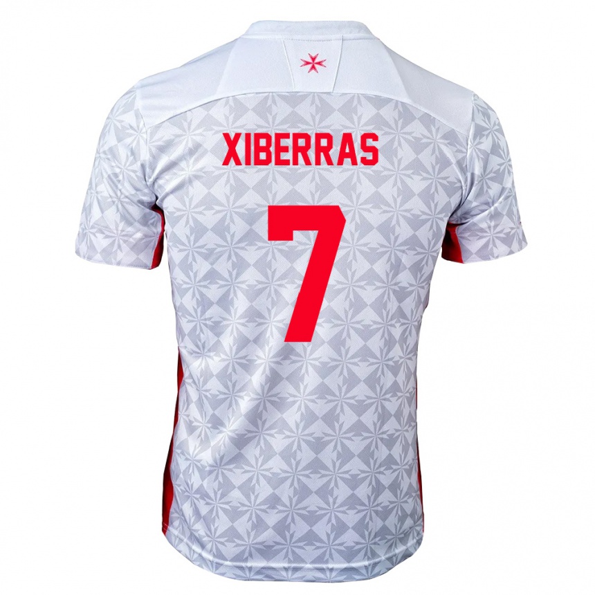 נשים כדורגל מלטה Shaun Xiberras #7 אפור לבן אדום הרחק ג'רזי 26-28
