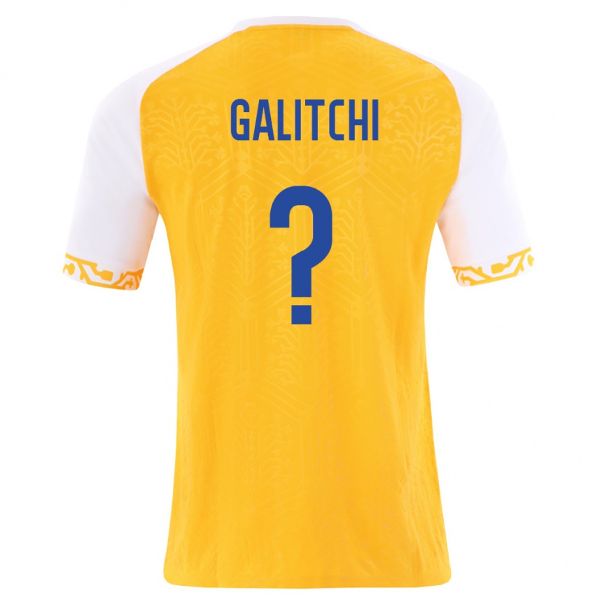 נשים כדורגל מולדובה Daniel Galitchi #0 צהוב לבן הרחק ג'רזי 26-28
