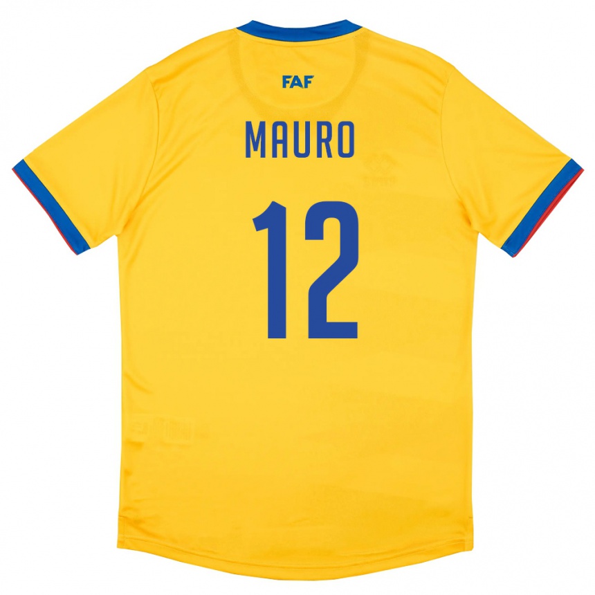 נשים כדורגל אנדורה Mauro #12 צהוב כחול אדום הרחק ג'רזי 26-28