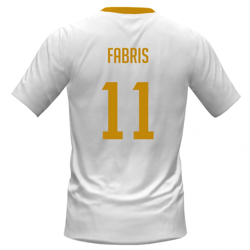 נשים כדורגל מונטנגרו Djordje Fabris #11 לבן אדום צהוב הרחק ג'רזי 26-28