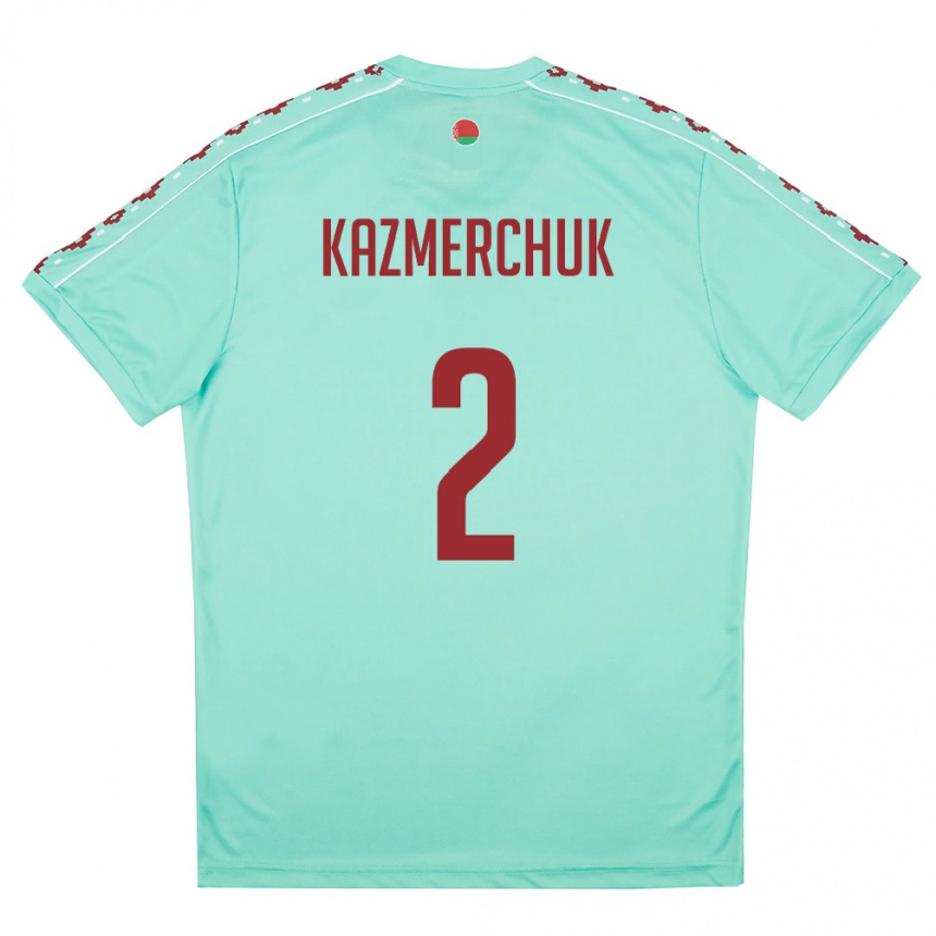 נשים כדורגל בלארוס Stanislav Kazmerchuk #2 ירוק בהיר בורדו הרחק ג'רזי 26-28