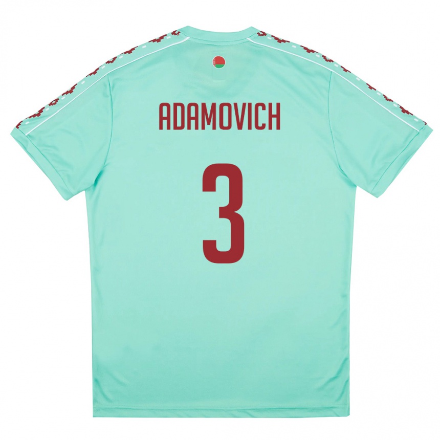 נשים כדורגל בלארוס Ivan Adamovich #3 ירוק בהיר בורדו הרחק ג'רזי 26-28