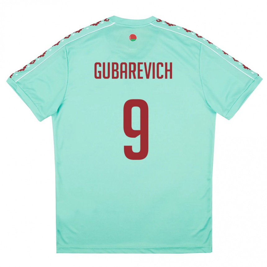 נשים כדורגל בלארוס Ilya Gubarevich #9 ירוק בהיר בורדו הרחק ג'רזי 26-28