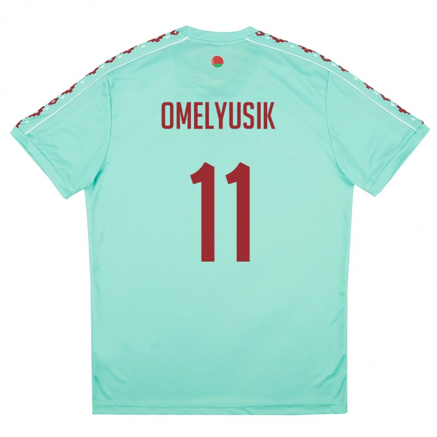 נשים כדורגל בלארוס Nikita Sanko #11 ירוק בהיר בורדו הרחק ג'רזי 26-28