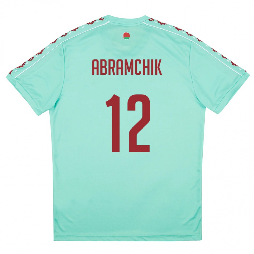 נשים כדורגל בלארוס Vladislav Abramchik #12 ירוק בהיר בורדו הרחק ג'רזי 26-28