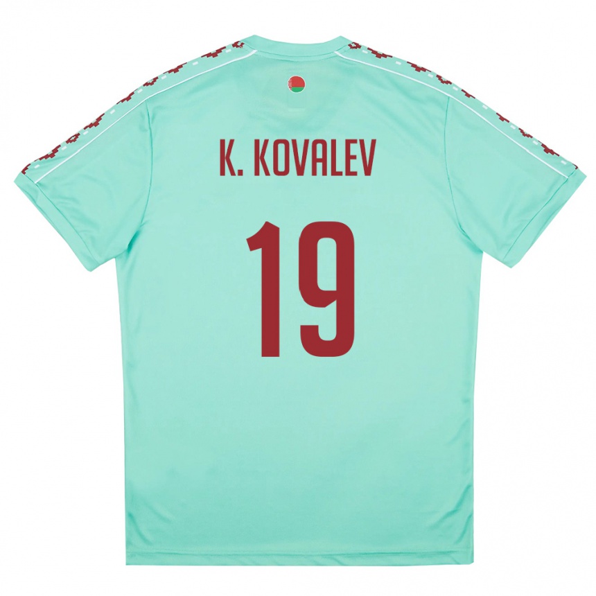 נשים כדורגל בלארוס Kirill Kovalev #19 ירוק בהיר בורדו הרחק ג'רזי 26-28