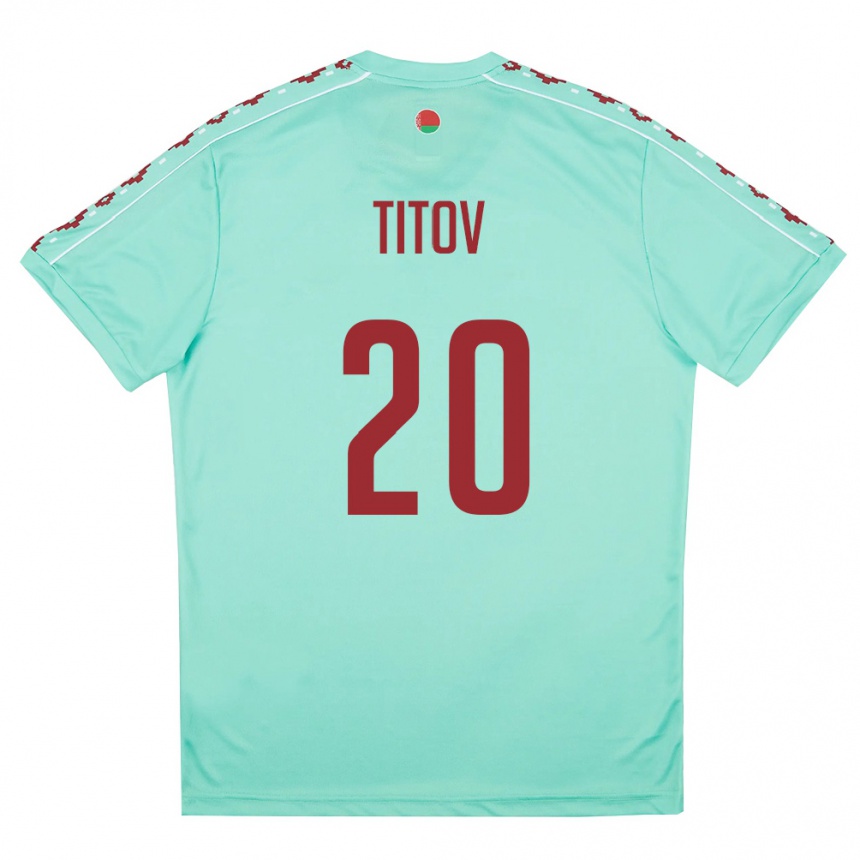 נשים כדורגל בלארוס מראט טיטוב #20 ירוק בהיר בורדו הרחק ג'רזי 26-28