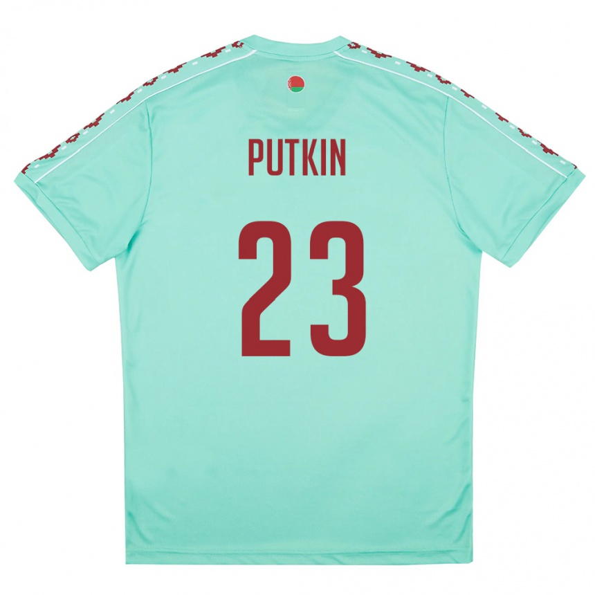 נשים כדורגל בלארוס Ilya Putkin #23 ירוק בהיר בורדו הרחק ג'רזי 26-28