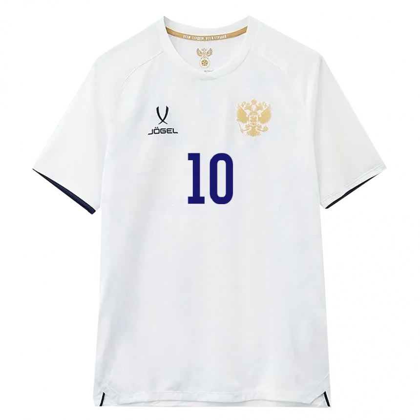 נשים כדורגל רוסיה דניל זורין #10 לבן חום שחור הרחק ג'רזי 26-28 נשים כדורגל רוסיה דניל זורין #10 לבן חום שחור הרחק ג'רזי 26-28