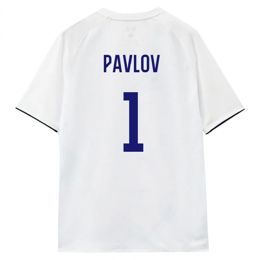 נשים כדורגל רוסיה Nikita Pavlov #1 לבן חום שחור הרחק ג'רזי 26-28