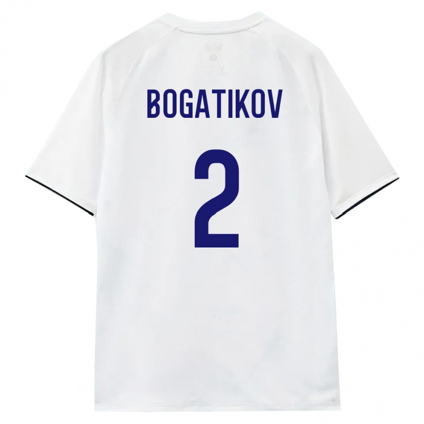נשים כדורגל רוסיה Denis Bogatikov #2 לבן חום שחור הרחק ג'רזי 26-28
