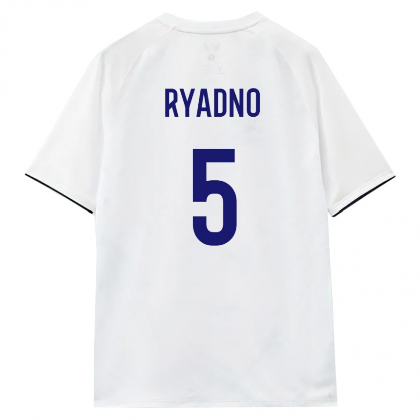 נשים כדורגל רוסיה Mikhail Ryadno #5 לבן חום שחור הרחק ג'רזי 26-28