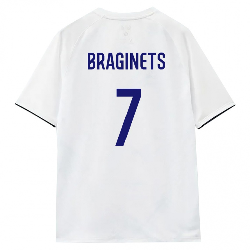 נשים כדורגל רוסיה Aleksandr Braginets #7 לבן חום שחור הרחק ג'רזי 26-28