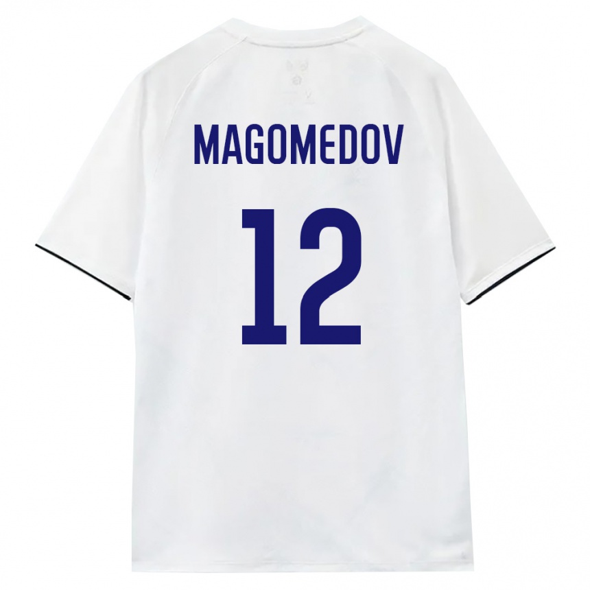 נשים כדורגל רוסיה Yakhya Magomedov #12 לבן חום שחור הרחק ג'רזי 26-28
