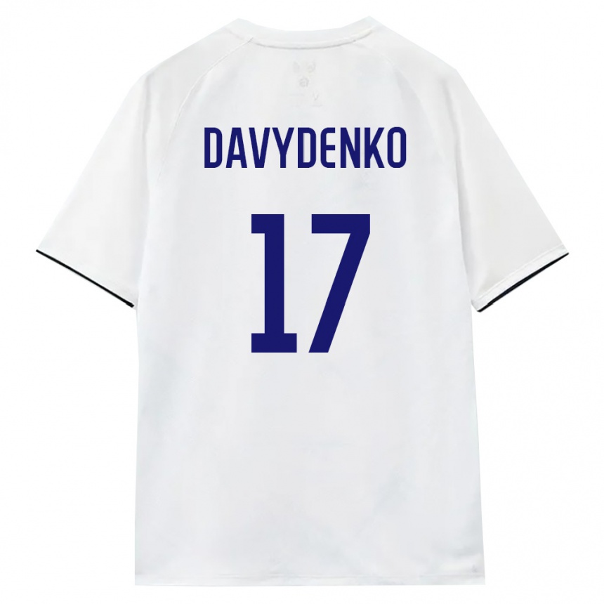 נשים כדורגל רוסיה Mikhail Davydenko #17 לבן חום שחור הרחק ג'רזי 26-28
