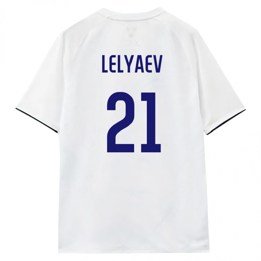 נשים כדורגל רוסיה Artem Lelyaev #21 לבן חום שחור הרחק ג'רזי 26-28