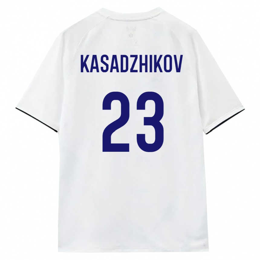 נשים כדורגל רוסיה Andrey Kasadzhikov #23 לבן חום שחור הרחק ג'רזי 26-28