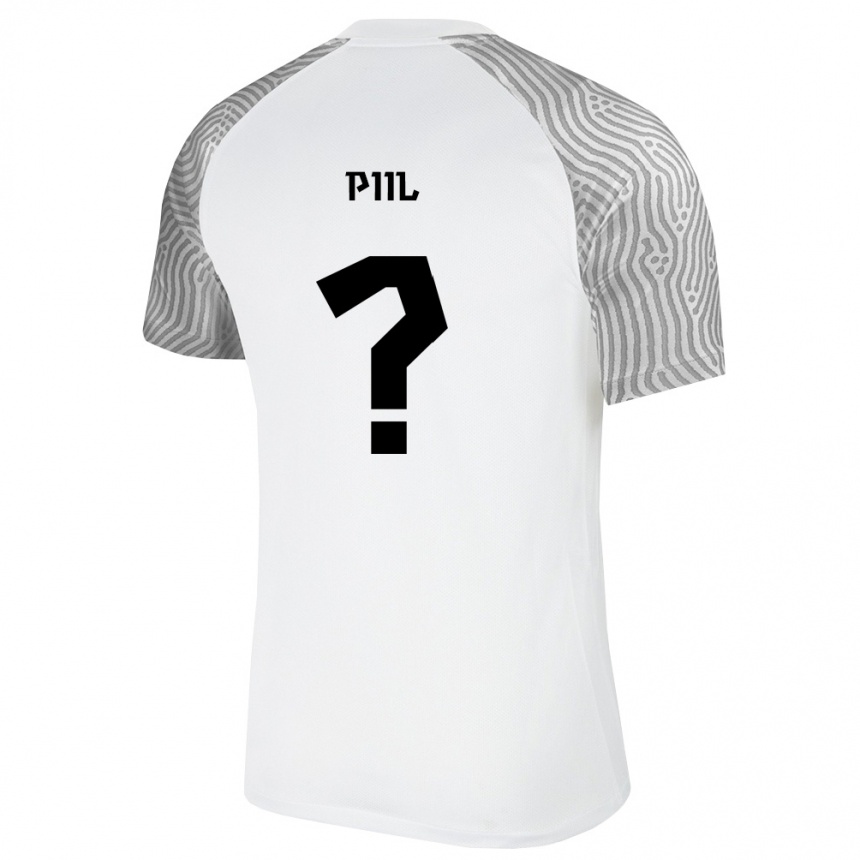 נשים כדורגל אסטוניה Rico Piil #0 לבן אפור הרחק ג'רזי 26-28