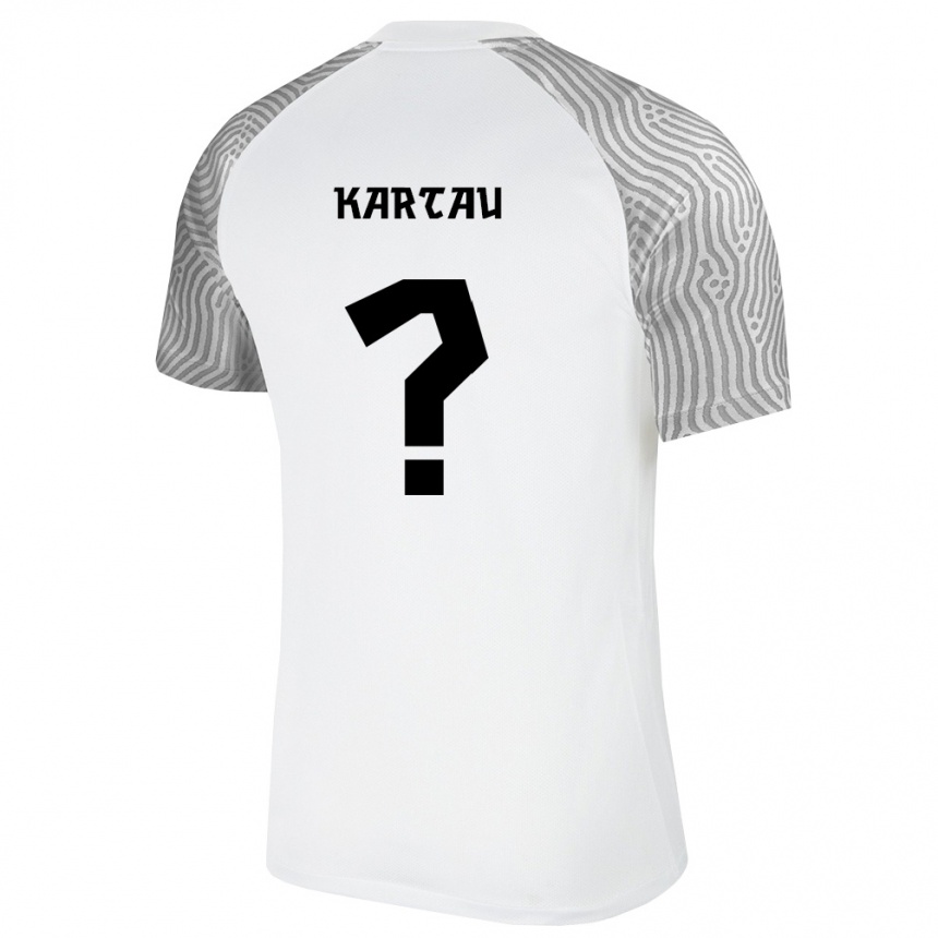 נשים כדורגל אסטוניה Imre Kartau #0 לבן אפור הרחק ג'רזי 26-28