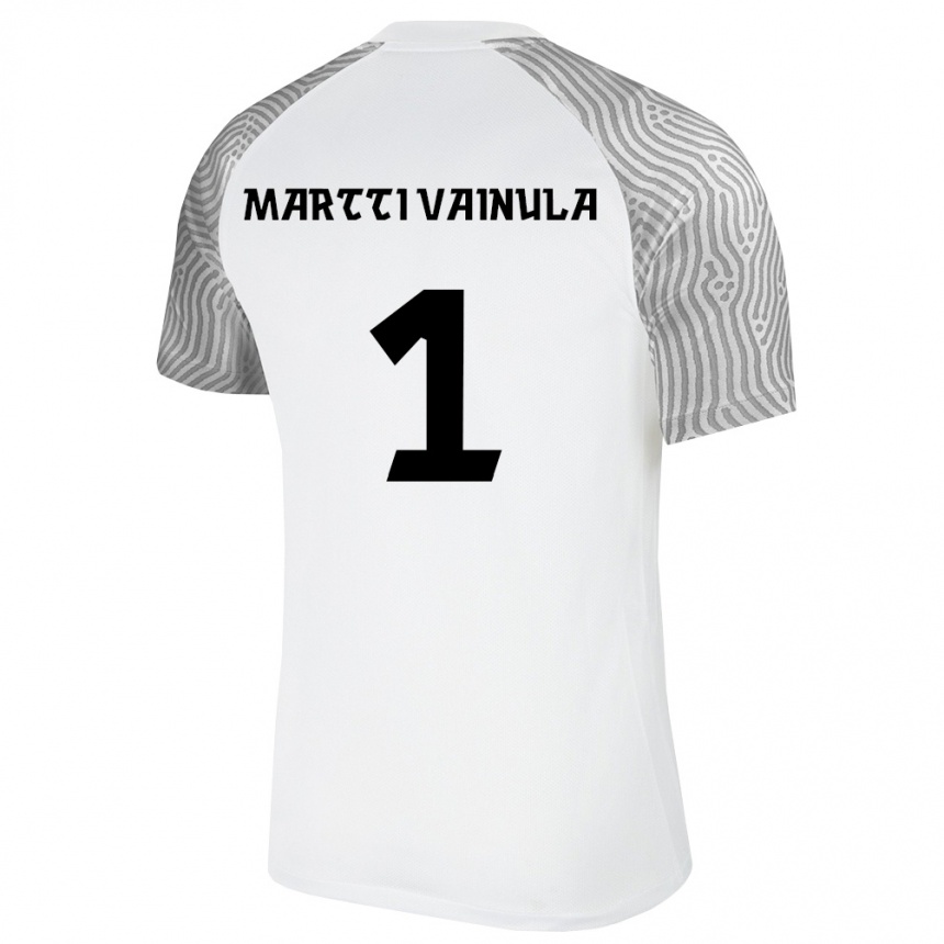 נשים כדורגל אסטוניה Jan Martti Vainula #1 לבן אפור הרחק ג'רזי 26-28