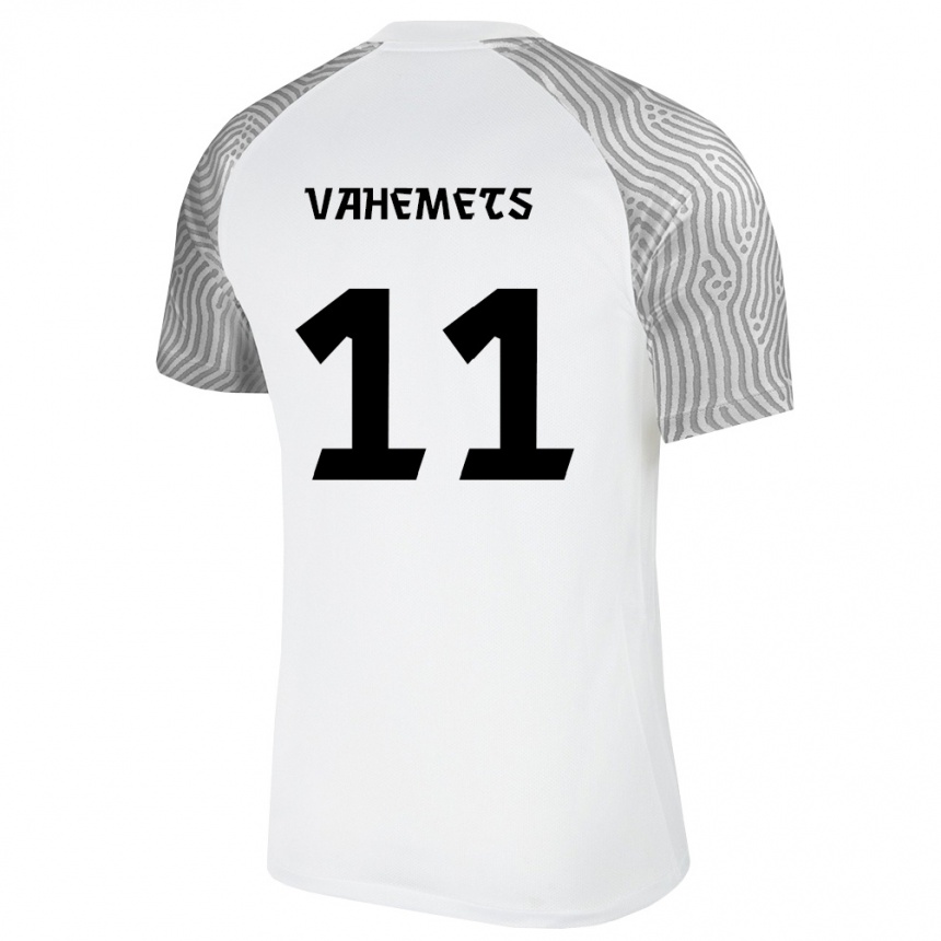 נשים כדורגל אסטוניה Oskar Vahemets #11 לבן אפור הרחק ג'רזי 26-28