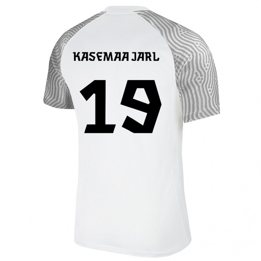 נשים כדורגל אסטוניה Markus Kasemaa Jarl #19 לבן אפור הרחק ג'רזי 26-28