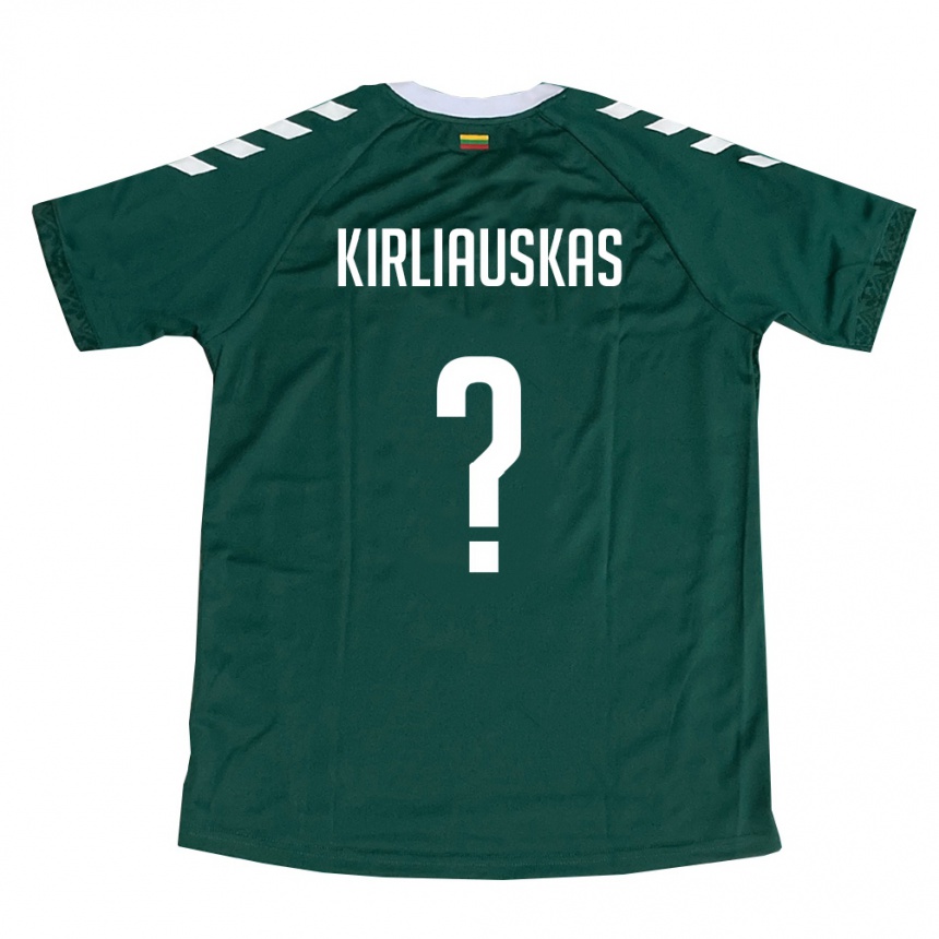 נשים כדורגל ליטא Emilis Kirliauskas #0 ירוק כהה לבן הרחק ג'רזי 26-28