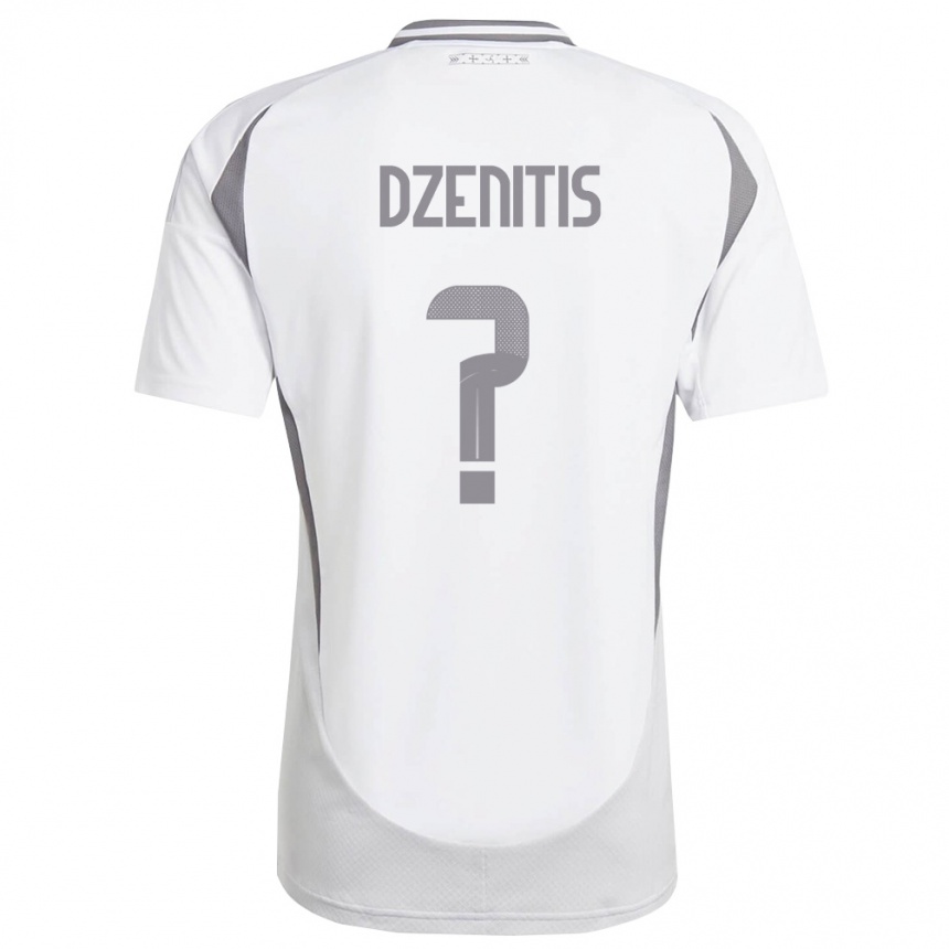 נשים כדורגל לטביה Olivers Dzenitis #0 לבן אפור כהה הרחק ג'רזי 26-28